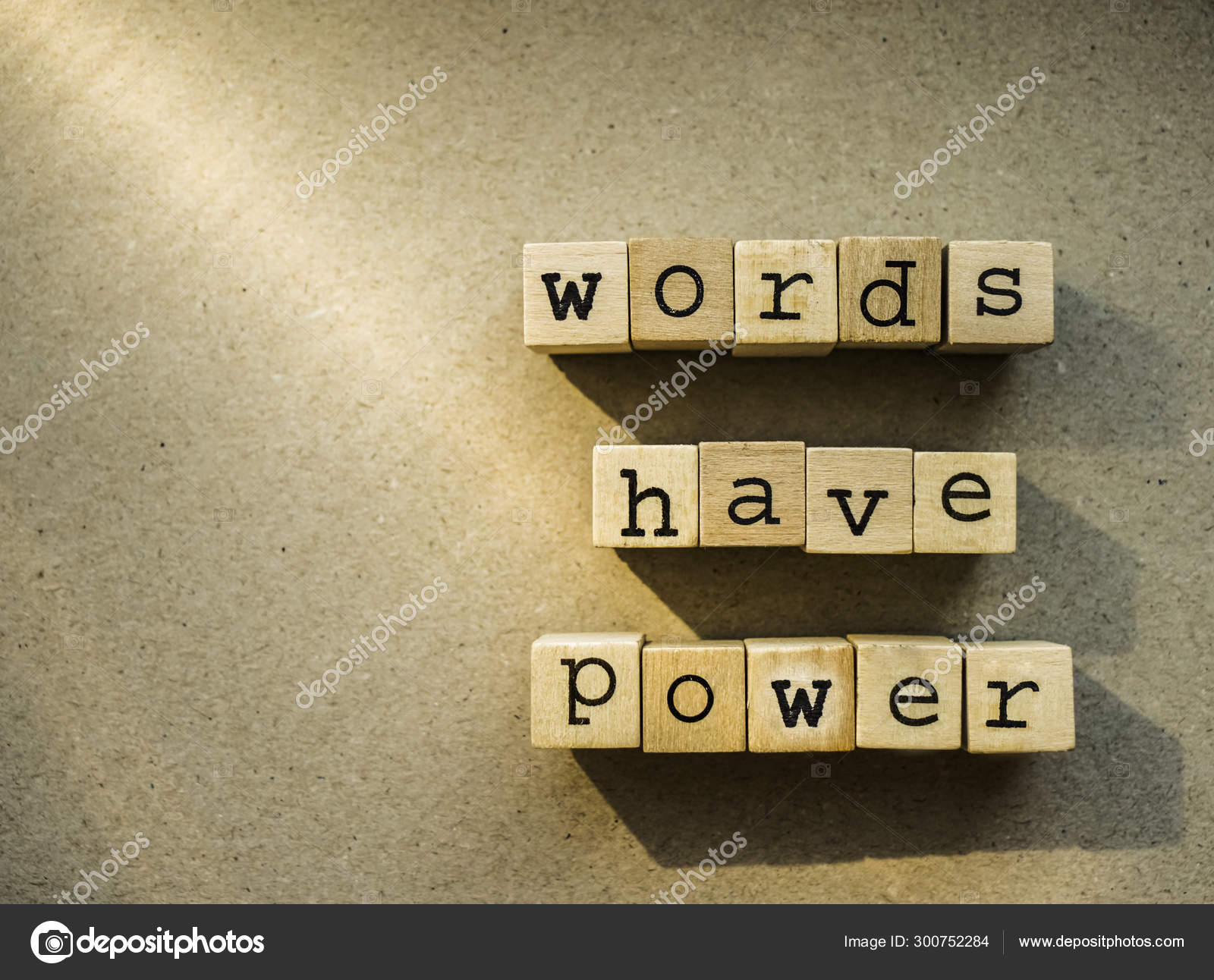 Words Words Have Power Written Wooden Alphabet Letters Isolated Craft