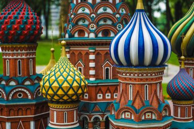 Fragment view of Saint Basil. Moscow, Russia, Red square, view of St. Basil clipart