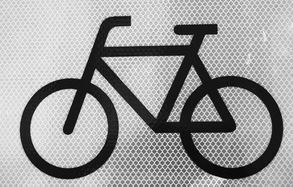 Schwarzes Symbol Des Fahrradsymbols Auf Weißem Hintergrund Verkehrszeichen — Stockfoto