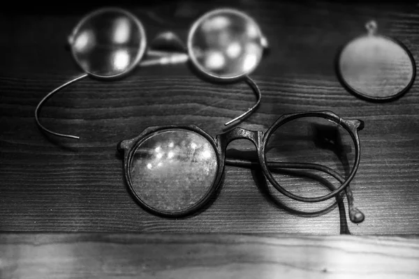 Collezione Bicchieri Vintage Occhiali Occhiali Vintage Circle Occhiali Senza Bordi — Foto Stock