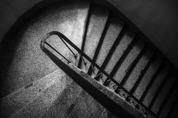 Vintage Spiral Staircase Retro Vintage Aged Staircase Top View Rounded — Stock Photo, Image