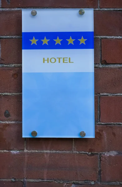 Nápis Hvězdiček Hotelu Pětihvězdičkové Znamení Pro Hotel Vzdech — Stock fotografie