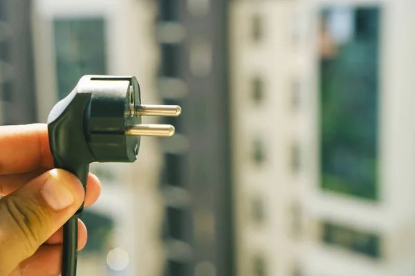 Energía Solar Con Conexión Enchufe Listo Para Obtener Enchufe Power —  Fotos de Stock