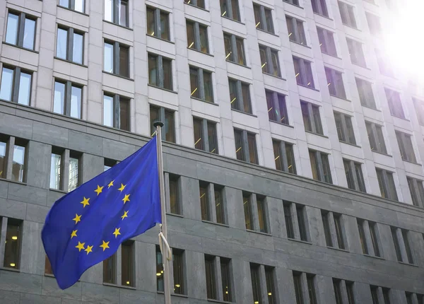 Európai Unió Zászlója Hága Hollandia 2019 Hágai Törvényszék — Stock Fotó