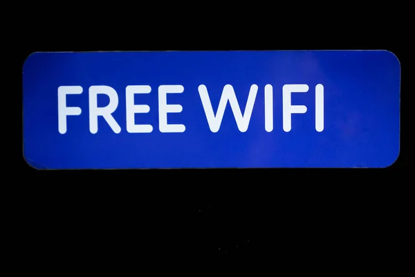 Free Wifi Zone Signage Sign Indicates Area Possible Use Public — Stock Photo, Image