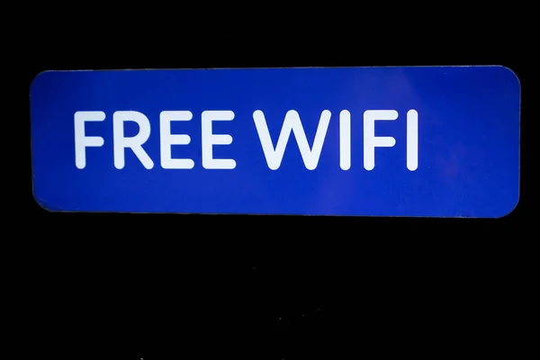 Free wifi zone signage. sign indicates that in this area it is possible to use public wifi for free.