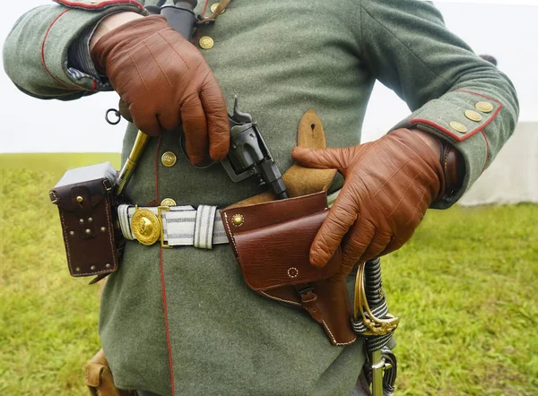 Foto Tysk Officer Eller Österrikiska Soldat Kläder Detalj Närbild Bild — Stockfoto