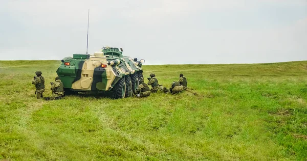 Москва Регион Россия Августа 2019 Года Воздушно Гусеничный Бронетранспортер Пересеченной — стоковое фото