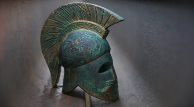 Antik Yunan savaşçısı miğferi. Roma Lejyoneri. 