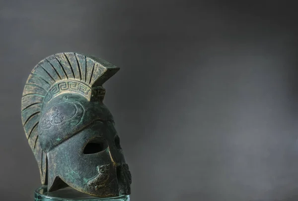 helmet of ancient  warrior in studio