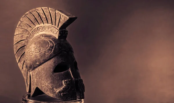 helmet of ancient  warrior in studio