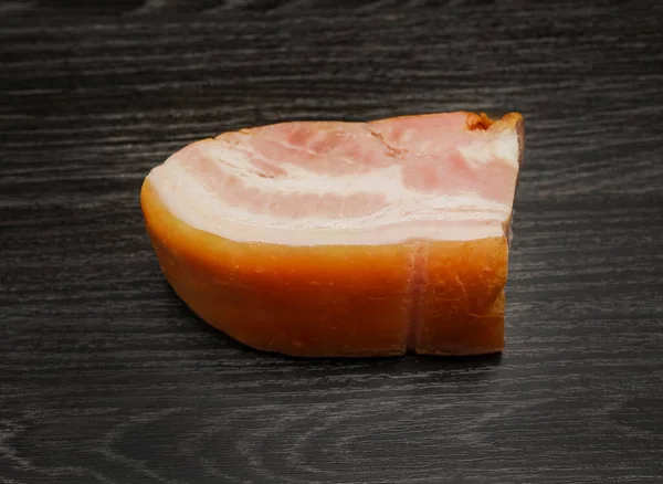 Rind Oder Schweinekarbonat Mit Speck Heißes Geräuchertes Fleisch Isoliert Auf — Stockfoto