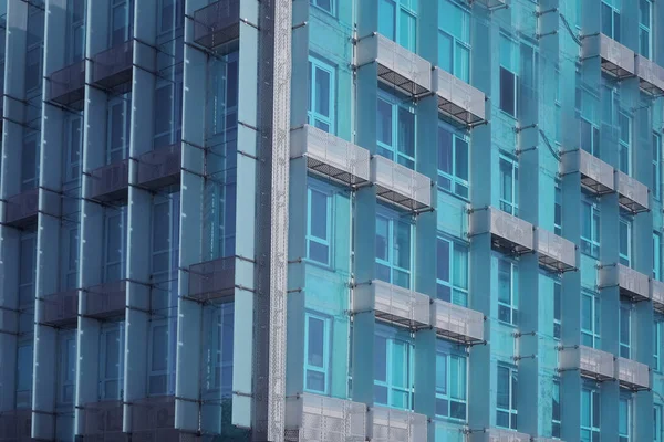Fragmento Abstrato Arquitetura Moderna Paredes Feitas Vidro Concreto Edifício Moderno — Fotografia de Stock