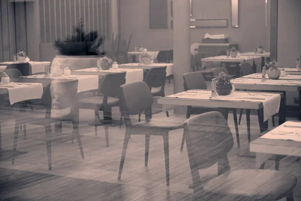 Empty Restaurant Hotel Interior Modern Cafe — Stock Photo, Image