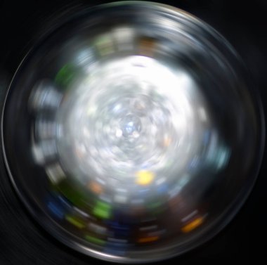 Renkli spin radyal hareket bulanıklığının soyut arka planı. sihirli şeffaf küre