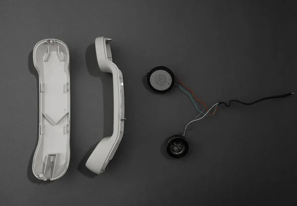 Disassembled Handset Speaker Listening Device Isolated — Stock Photo, Image