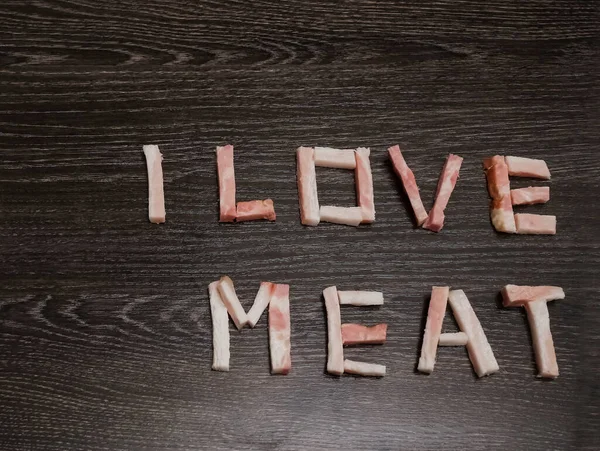 Hromádka Španělské Šunky Tvořící Love Meat — Stock fotografie