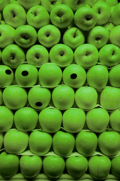 Manzanas Verdes Primer Plano Fresco Hermoso Fondo Fruta — Foto de Stock