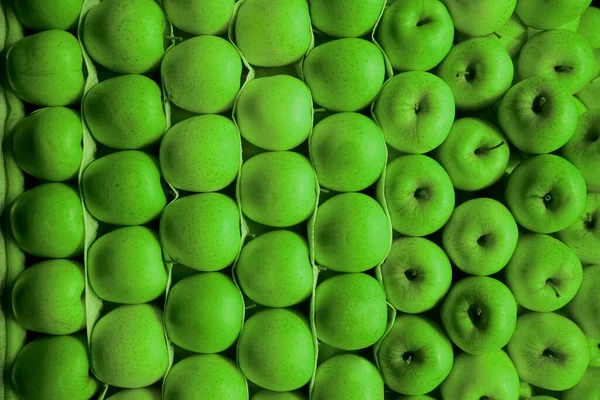 Manzanas Verdes Primer Plano Fresco Hermoso Fondo Fruta —  Fotos de Stock