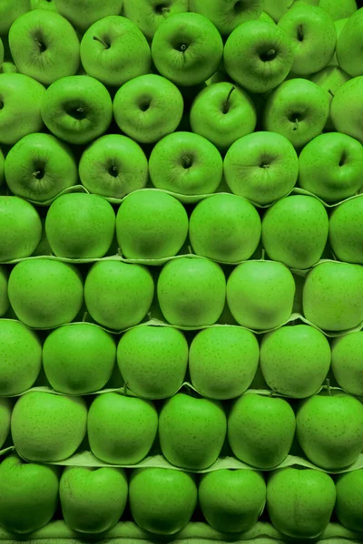 Zelená Jablka Zavřít Čerstvé Krásné Ovoce Pozadí — Stock fotografie