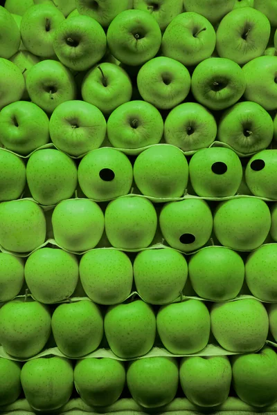 Manzanas Verdes Primer Plano Fresco Hermoso Fondo Fruta —  Fotos de Stock