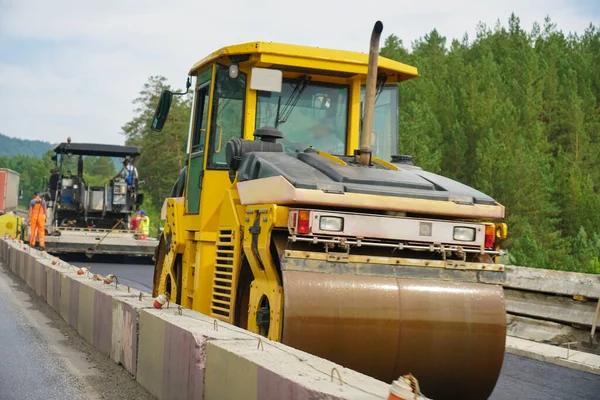 Highway Road Repair Road Building Machines — Stock Photo, Image