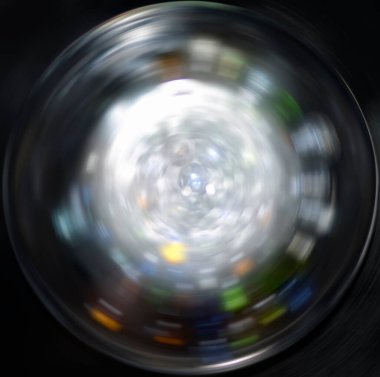 Renkli spin radyal hareket bulanıklığının soyut arka planı. sihirli şeffaf küre