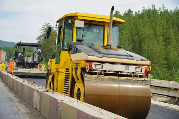 Highway Road Repair Road Building Machines — Stock Photo, Image