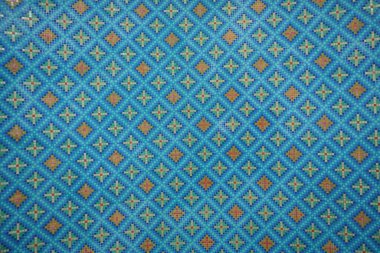  Ulugh Beg Madrasah 'taki simetrik seramik fayanslar. Registan Meydanı 'nda..