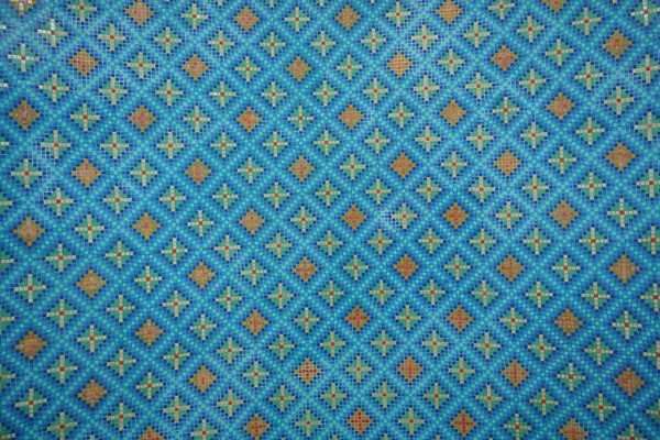  Ulugh Beg Madrasah 'taki simetrik seramik fayanslar. Registan Meydanı 'nda..