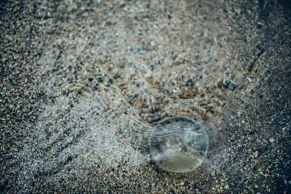 Su altı küresi. Dünya Çevre Günü 'nde küresel ısınma kavramını azaltın. Dünya 'yı sular altında bırakma fikri. genel sel