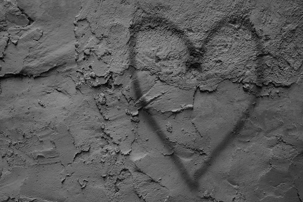 Malování Srdce Betonovém Pozadí Módní Styl Ulice Šťastný Valentýn — Stock fotografie