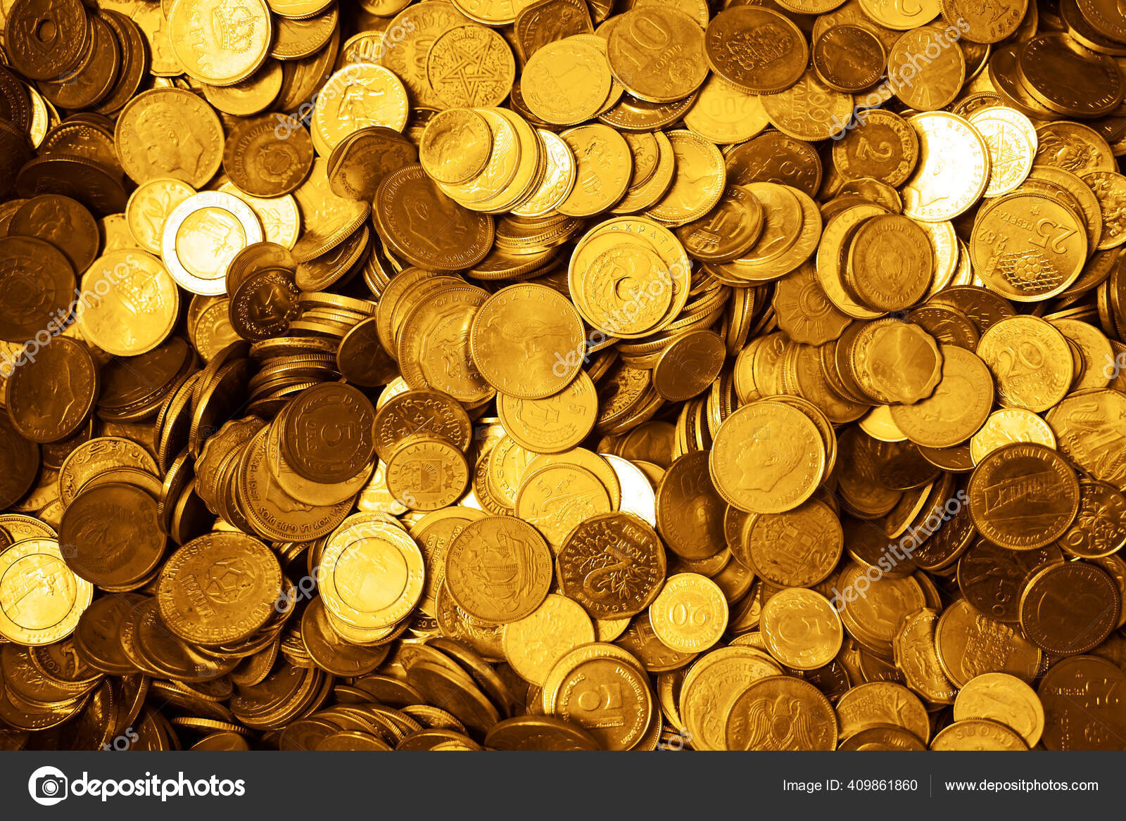 收集各国硬币的工作已经结束很好的数字收集看那些闪闪发亮的旧硬币模板为您的设计做好准备——图库图片© borjomi88 #409861860