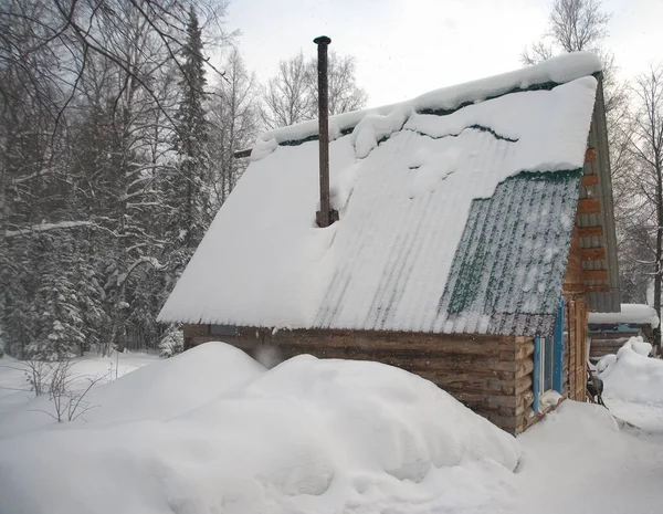 Haus Winter Mit Schnee Bedeckt — Stockfoto