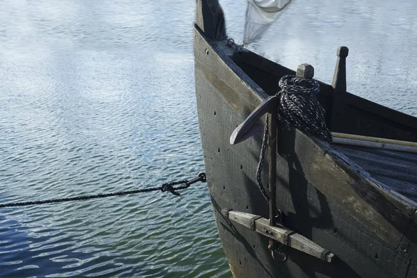 Imagem Close Uma Âncora Barco Vela — Fotografia de Stock