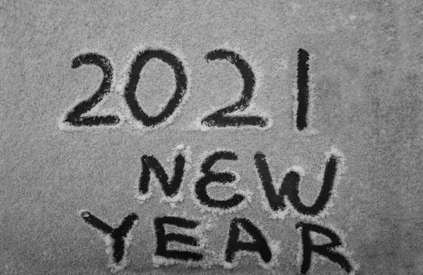 Bonne Année 2021 Vacances Hiver Fond Neige Blanche — Photo