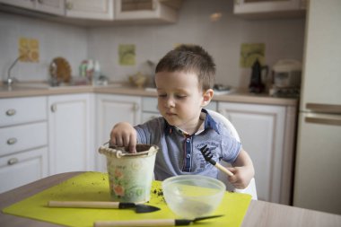 İki yıl çocuk Çömlekçilik bitkiler Bahçe