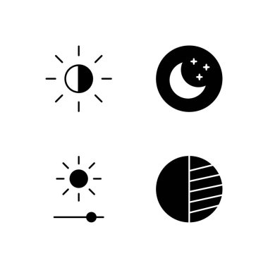 Işık Kipi Karanlık Kip Parlaklık ve Ekran Ayarlama Araçları için Karşıtlık Simgesi Ayarları