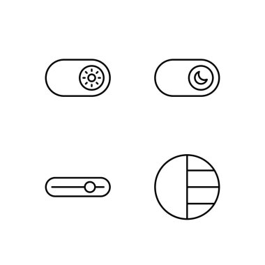 Işık Kipi Karanlık Kip Parlaklık ve Ekran Ayarlama Araçları için Karşıtlık Simgesi Ayarları