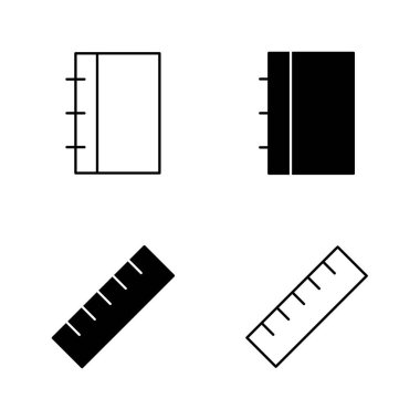 Katı ve Satır Biçiminde Not Defteri ve Yönetici Simgesi Eğitim ve Tasarım Sembolü