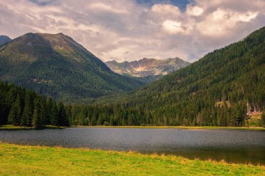 Dağ gölü ile Avusturya Alpleri manzara panorama, Etrachsee içinde