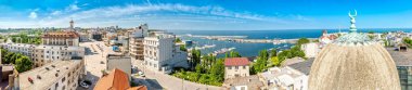 Aerial panorama of the old town in Constanta, Romania. Constanta, founded as a colony almost 2600 years ago, is the oldest attested city in Romania. clipart