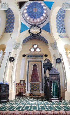 CONSTANTA, ROMANIA - MAY 24, 2018: Grand Mosque vertical panorama. The mosque is referred to by Constanta's Islamic community as the King's Mosque  clipart