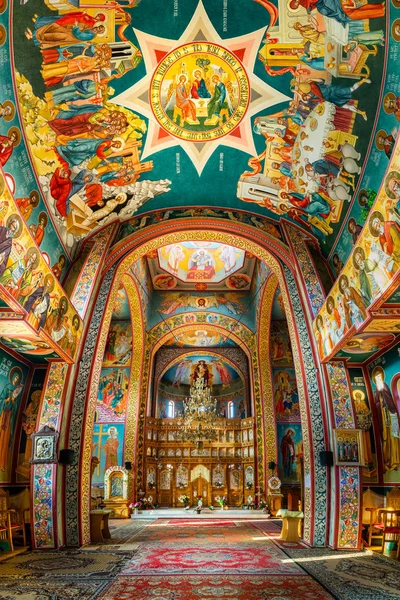 Constanta Roménia Maio 2018 Interior Igreja Dos Três Hierarcas Panorama — Fotografia de Stock