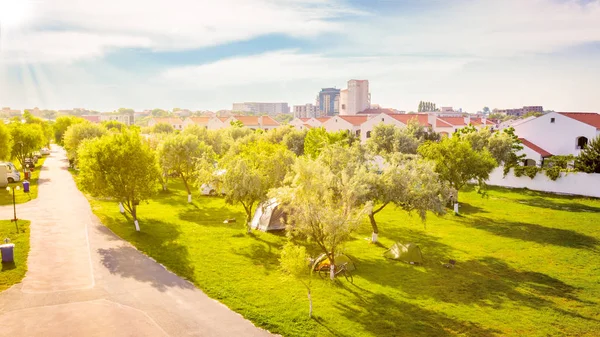 Camping într-o stațiune românească la Marea Neagră — Fotografie, imagine de stoc