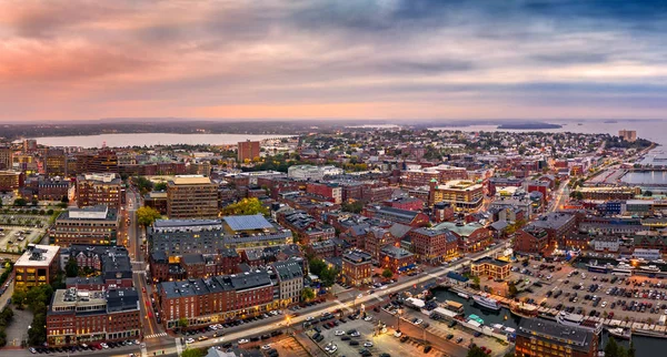 Aerial panorama of Portland, ME — Stock Photo, Image