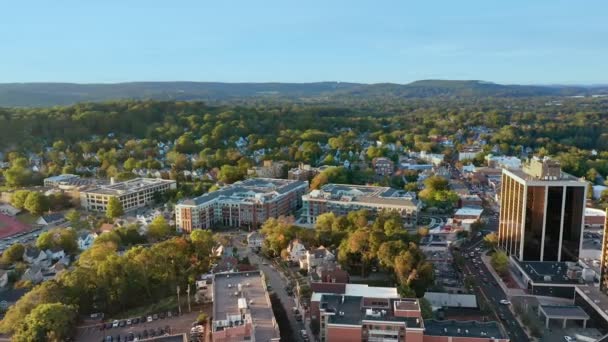 Luchtfoto beeldmateriaal van Morristown, New Jersey — Stockvideo
