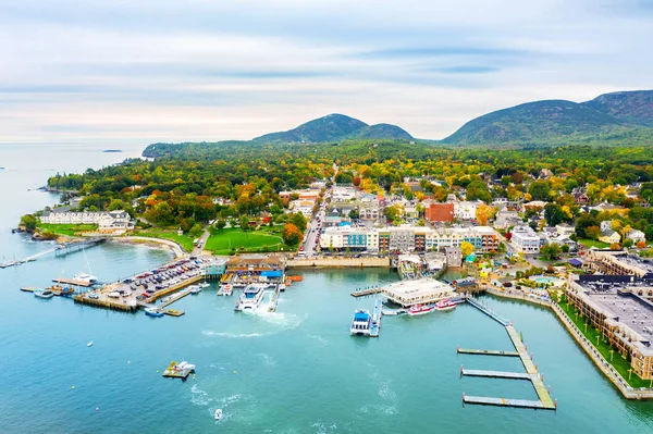 Aerial view of Bar Harbor, Maine Royalty Free Stock Images