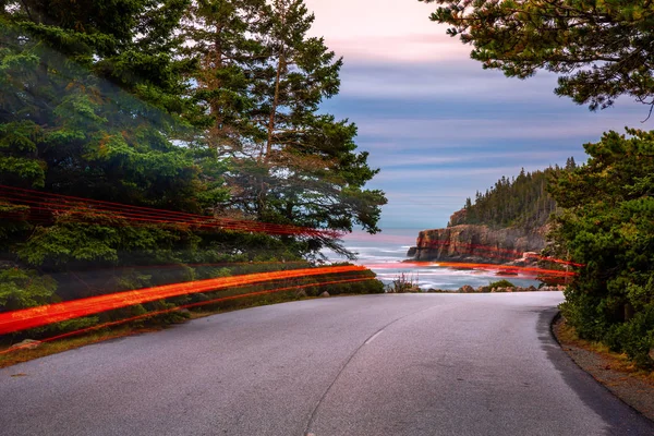 Park Loop road at dusk, in Maine — Stock Photo, Image