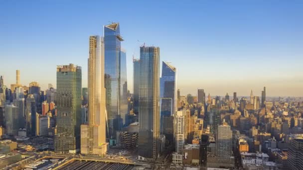 Drone hyperlapse footage av New Yorks skyline — Stockvideo